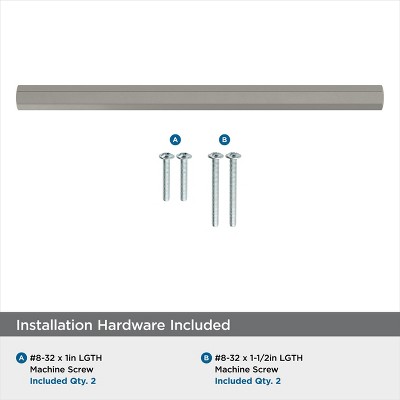 Satin Nickel Brushed Modern Cabinet Bar Pull with Mounting Hardware