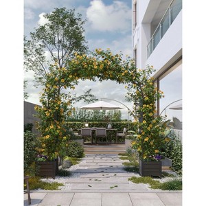 Metal Garden Arch, Wedding & Event Decoration, Garden Trellis for Climbing Plants, Balloon Decor Garden Arch Arbor, Raised Planter Box - 1 of 4