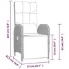 vidaXL Black Poly Rattan Reclining Patio Chairs with Cushions and Adjustable Footrest and Backrest - 3 of 4