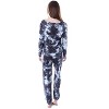 ACDC 1973 Logo Long Sleeve Womens' Rock Band Tie Dye Lounge Jogger PJ Set Black - 2 of 4