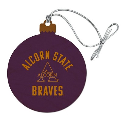 Alcorn Braves Wood Christmas Tree Holiday Ornament