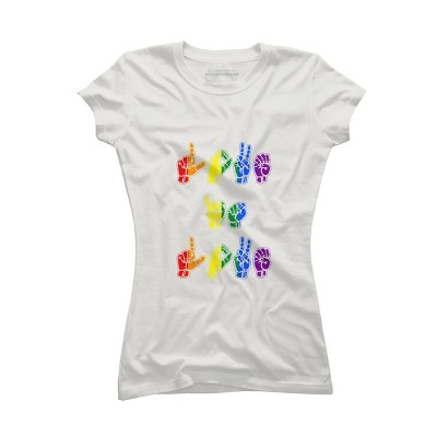 Adult Design By Humans Love Is Love Sign Language Pride By ToruSanogawa T-Shirt