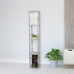 Creekwood Home Eleganzia 62.5" Vino Wine Rack and Storage Floor Lamp with Stemware Holder - 1 of 4