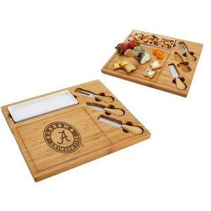 NCAA Alabama Crimson Tide Bamboo Charcuterie Board with Cheese Tools - 1 of 4
