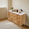 Bedroom Chest of Dresser Wood, 54" Drip Pattern Six-Drawer Chest with Faux Marble Top, Wide Wood Farmhouse Dresser, Drawer Storage Organizer - 4 of 4