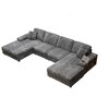 TiramisuBest Convertible U-Shaped 4-Seat Sofa, Corduroy Fabric Large Sectional with Double Chaise Lounge, Modern Couch for Living Room, Green - 4 of 4