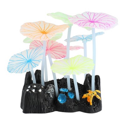Unique Bargains Glowing Silicone Simulation Plant Silicon Glow Plant for Fish Tank Landscape  Colorful 1 Set