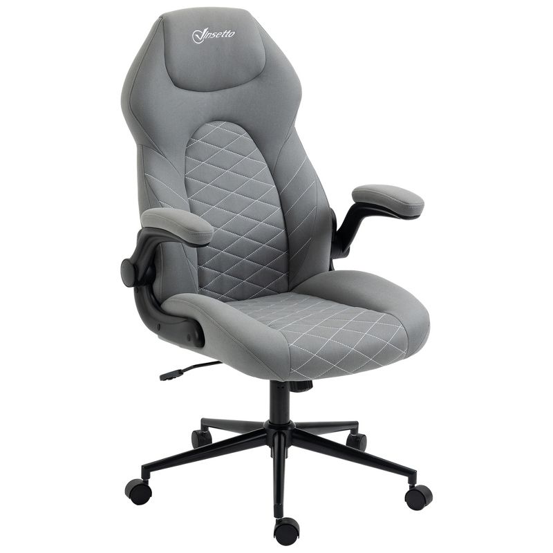 Vinsetto High Back Office Chair with Flip Up Armrests, Swivel Computer Chair with Adjustable Height and Tilt Function, 4 of 7