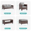 Sonkuki 8-Piece Rattan Patio Furniture Set Coversation Set Outdoor Sofa Couch w/ Chairs, Side Table and Ottoman, Navy Blue Cushion - 2 of 4