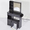 NicBex Vanity Desk with Mirror and Light Small Vanity with Sliding Mirror, Multi-Layer Storage, Compact Makeup Table with Stool for Bedroom - 2 of 4
