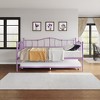 Metal Twin Daybed with Trundle, Heart Sofa Bed Frame Platform Furniture Heavy Duty Steel Slat Support for Living Room, Bedroom, Easy Assembly - 2 of 4