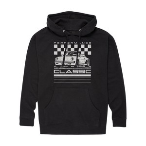 Men's - Instant Message - Classic Car Performance Checker Graphic Fleece Pullover Hoodie - 1 of 4