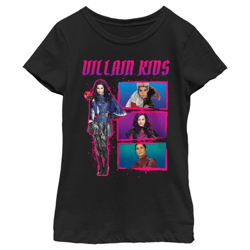 Girl's Descendants Villain Kids T-Shirt - Black - X Small