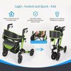 JUJABU Lightweight Foldable Rollator Walker with Seat, 8" All-Terrain Rubber Wheels, Backrest, Handles, Aluminum Frame for Seniors & Adults - 4 of 4