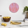 Angela Minca Retro wavy lines orange violet Cutting Board - Round - 3 of 3