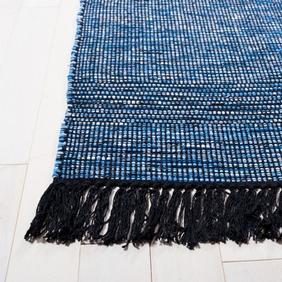 Handwoven Coastal Charm Blue Cotton 8' x 10' Area Rug