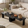FONTOI Modern Minimalist Rectangle Coffee Table Living Room Multifunctional Wood Combination Table, Splicing Design, Black, 41.7"* 35"*15.5" - 2 of 4