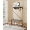 Alaterre Furniture 40" Davenport Faux Concrete and Wood Bench Light Amber: Modern Rectangular Entryway Seating with Storage - 3 of 4