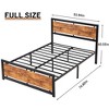 VECELO Twin/Full/Queen/King Size Bed Frame with Wooden Headboard, Metal Bed Platform No Box Spring Needed with Heavy Duty Steel Slat, Brown - 3 of 4