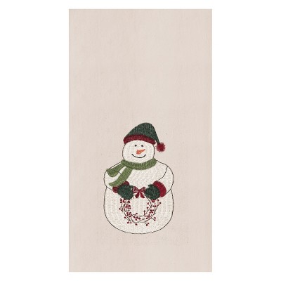 C&F Home Holly Snowman Embroidered Cotton Flour Sack Kitchen Towel Dishtowel