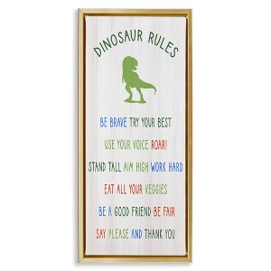 Stupell Industries Dinosaur Rules Kids List, 11" x 25" - 1 of 4