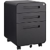 TIRAMISUBEST 3 Drawer Mobile File Cabinet Under Desk Office - Black Mobile File Cabinet - 3 of 4