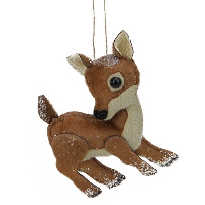 Northlight 6" Brown and White Plush Stuffed Deer Christmas Ornament