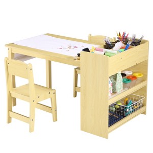 Kids Table and Chair Set, Toddler Art and Craft Activity Table with Paper Roller & Storage, Preschool Furniture for Bedroom, Nursery, Daycare - 1 of 4