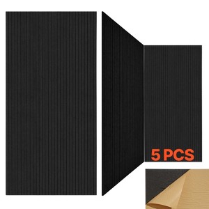 VEVOR 5 Pack Acoustic Panels with Self Adhesive, 47.2x23.6x0.4 inch Sound Proof Foam Panels, Polyester Fiber Soundproof Wall Panels High Density,Black - 1 of 4