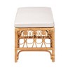 bali & pari Ibiza Rattan Bench White/Light Honey: Handcrafted, Plush Cushion, No Assembly Required - 4 of 4