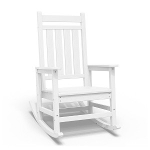 Hyleory HDPE Modern Resin Outdoor Rocking Chair, Patio Adirondack Chair for All Seasons - 1 of 4