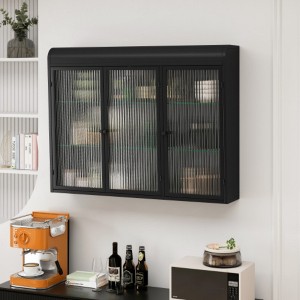 3 Door Arched Wall Mounted Glass Cabinets for Kitchen, Living Room and Bathroom - 1 of 4