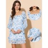 INSPIRE CHIC Women's Long Sleeve Square Neck Floral Print Casual A Line Dress - 2 of 4