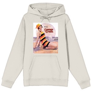 Orange Crush Woman On The Seashore Men's White Sweatshirt - 1 of 2