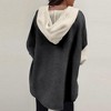 Women's Oversized Color Block Hoodie - Long Sleeve Button Front Casual Pullover for Streetwear & Loungewear - 2 of 2