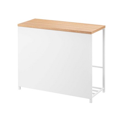 Yamazaki Home - Entryway Storage Organizer & Bench (18" H) - Steel + Wood