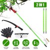 iMountek"2-in-1 Extendable Manual Pole Saw & Tree Pruner with Pruner Scissors, Double-Hook Blades, Gloves"Green - 2 of 4