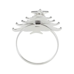 Unique Bargains Napkin Rings Five-pointed Star Christmas Tree Stainless Steel 1 Pc - 1 of 3
