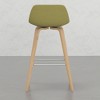 Sapphtopaz Modern Bar Stools with Curve Low Backrest, Counter Height Bar Stools with Wood Legs, Set of 2 Dining Chairs for Kitchen Island - 3 of 4