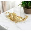 HomeRoots 10" Gold Cast Iron Leaf Handmade Trinket Tray - 2 of 4