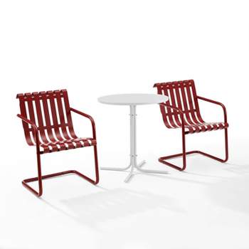 Gracie 3pc Outdoor Metal Bistro Set with Table & 2 Armchairs - Crosley