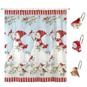 Avanti Linens Holiday Cheer Shower Curtain & Hook Set - 1 of 3