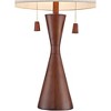 360 Lighting Omar Modern Table Lamp 28 3/4" Tall Warm Brown Wood Hourglass Oatmeal Fabric Drum Shade for Bedroom Living Room Bedside Nightstand Office - 3 of 4