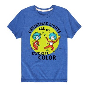 Boys' - The Cat in the Hat - Christmas Lights Are My Favorite Color Short Sleeve Graphic T-Shirt - 1 of 4