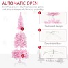 DOMETOUR Prelit Snow Flocked Pink Artificial Christmas Tree, Fake Christmas Tree Foldable Xmas Tree with LED Lights - 4 of 4