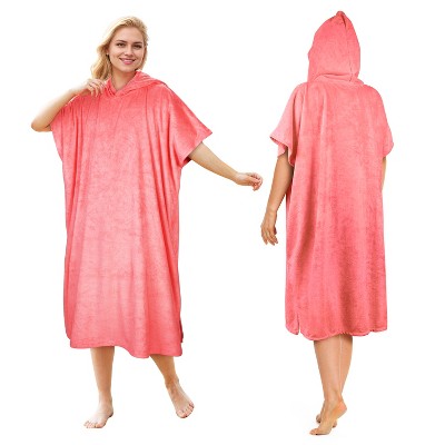 Tirrinia Hooded Beach Towel for Women Men, Surf Cape Changing Towel with Hood, Microfiber Wetsuit Changing Robe, Oversized