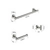 ChicFurnit Bathroom Towel Holder 3 Piece Set Towel Bar Toilet Paper Holder Robe Hooks for Modern Bathroom Style, Silver, 13.16"*5.18"*2" - 3 of 4