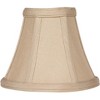 Imperial Shade Set of 4 Bell Lamp Shades Evaline Taupe Brown Fabric Small 3" Top x 6" Bottom x 5" High Candelabra Clip-On Fitting - 3 of 4