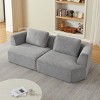 Modern Chenille Sectional Sofa with 2 Throw Pillows, Oversized 2-Seater Sofa, Small Sectional Couch for Living Room or Apartment–The Pop Home - 2 of 4