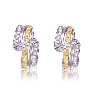 Guili Sterling Silver Stud Earrings with Colored and White Cubic Zirconia, a Playful Yet Elegant Design for a Soft and Feminine Statement Look - 1 of 3